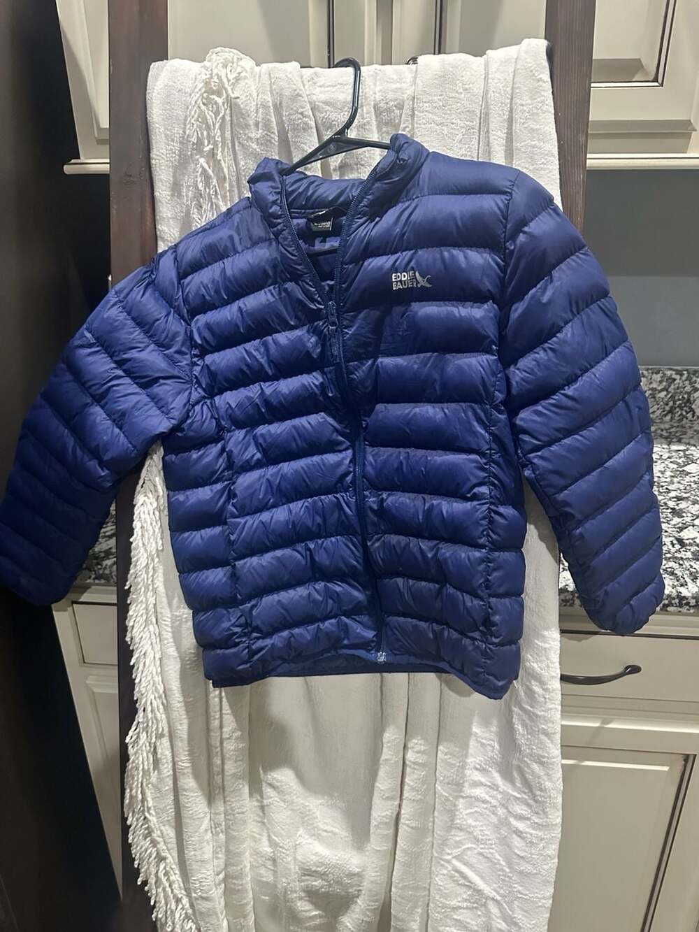Eddie Bauer Kids Down Jacket Size L (10/12) Blue Puffer Coat